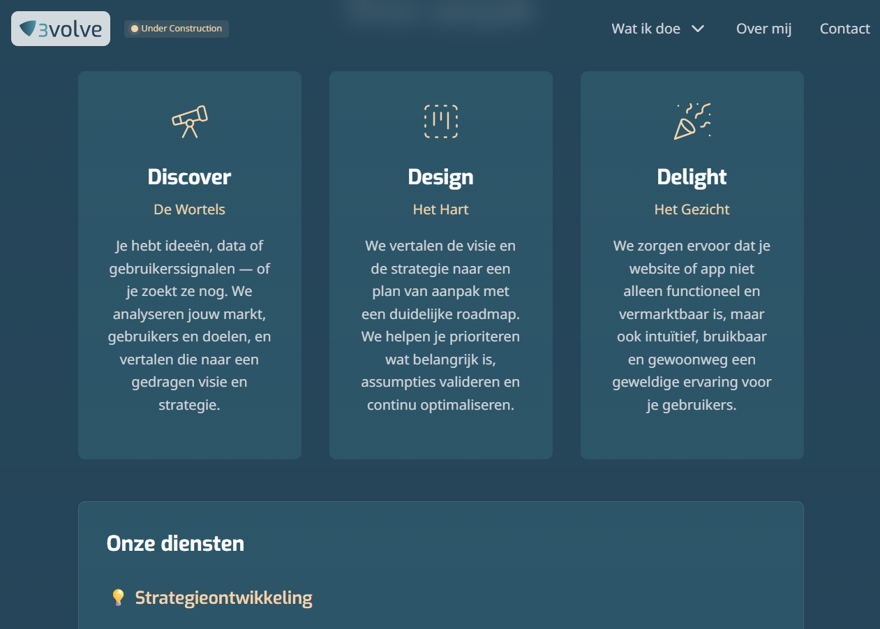 3volve.be Website - Screenshot 2